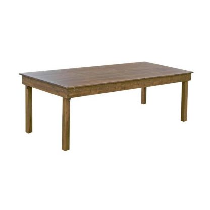 Farm Table Rectangular 8ft x 30” Rental Rustic event table, 8-foot farm table rental, rectangular farmhouse table